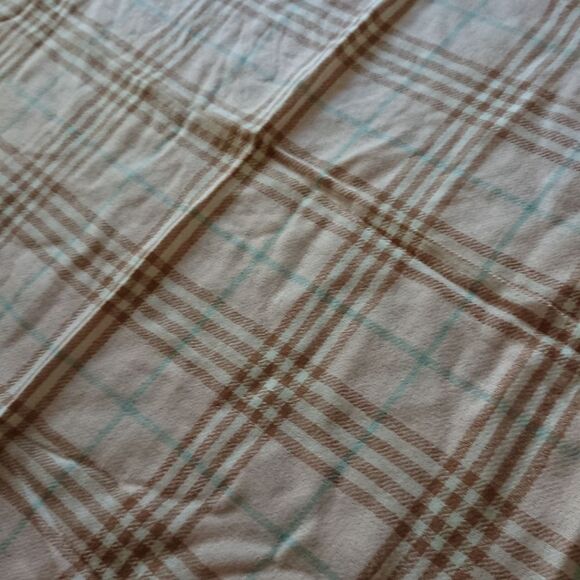 Plaid Pink Tan Fringe Scarf 100% Pashmina - Picture 8 of 11